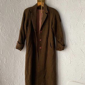 Vintage Sung Sport Pure Virgin Wool Coat in Rich Brown - Size 2
